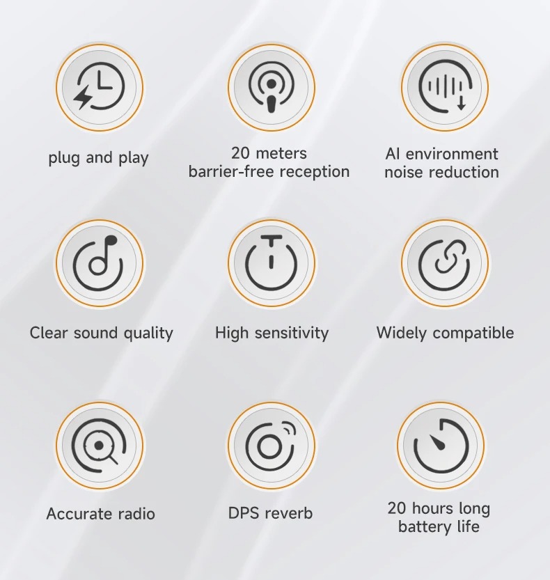 Picture of SX23 Wireless Mini Lavalier Noise Reduction Microphone for Audio Video Recording Live Broadcast on Social Media Lightweight Portable Mini Microphone