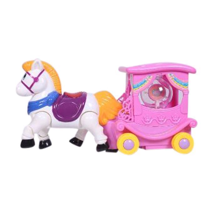 Picture of Fairy Tale Horse Carriage Battery Operated Toys for Kids Big Size (White and Pink)