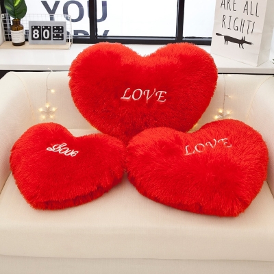 Picture of Heart Shape Love Pillow Love Pillow Plush Toy Red Heart Shaped Car Cushion Wedding Birthday Gift Dancing Prop