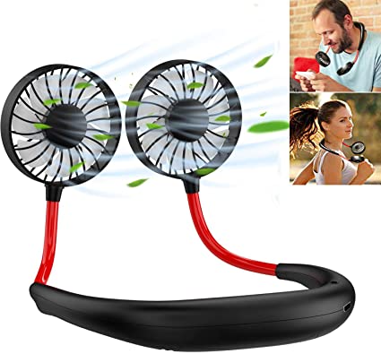 Picture of Hand Free Personal Fan, Headphone Design Wearable Portable Neckband Mini Fan With USB Rechargeable For Traveling Outdoor Office (2020 New Version)
