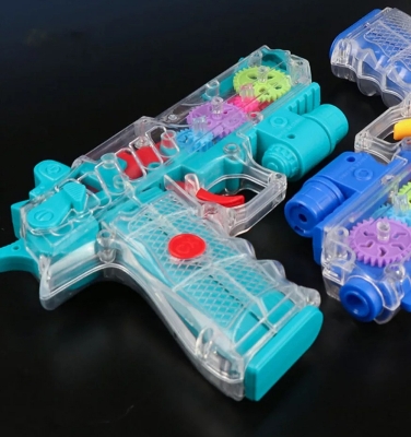 Picture of Kid Postolas De Juguete Transparent Gear Vibration GunElectric Toy Flashing Bo Funny Concept Toy  With Light And Music