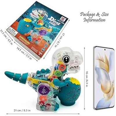 Picture of Transparent Electric Dinosaur Toy Halloween Obstacle Avoidance Swing Arm Tail