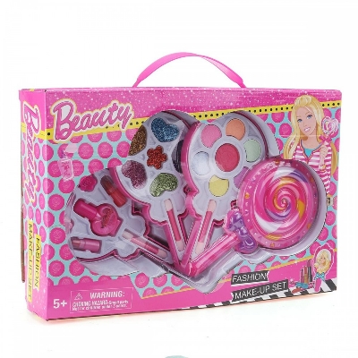 Picture of DRESS 2 PLAY Kids Makeup Kit for Girls - Princess Real Washable Make Up Set - 3 in 1 Makeup Kit for Toddlers - Cosmetics Pretend Playset Toy with Lollipop, Ice Cream, and Donut Makeup Palettes
