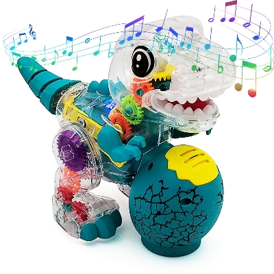 Picture of Transparent Electric Dinosaur Toy Halloween Obstacle Avoidance Swing Arm Tail