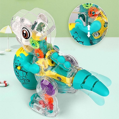 Picture of Transparent Electric Dinosaur Toy Halloween Obstacle Avoidance Swing Arm Tail