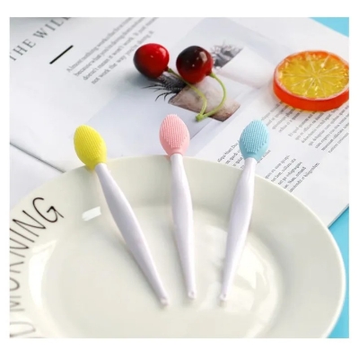 Picture of Double Side Soft Silicone Lip Scrub Tool & Nose Blackhead Remove Brush