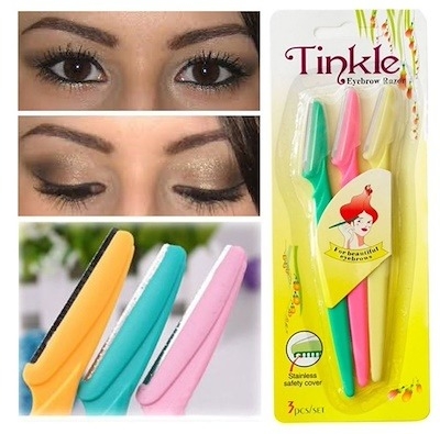 Picture of Tinkle Eyebrow Razor 1 Pack, Eyebrow Face Hair Removal & Shaper (3 Pieces Pack)