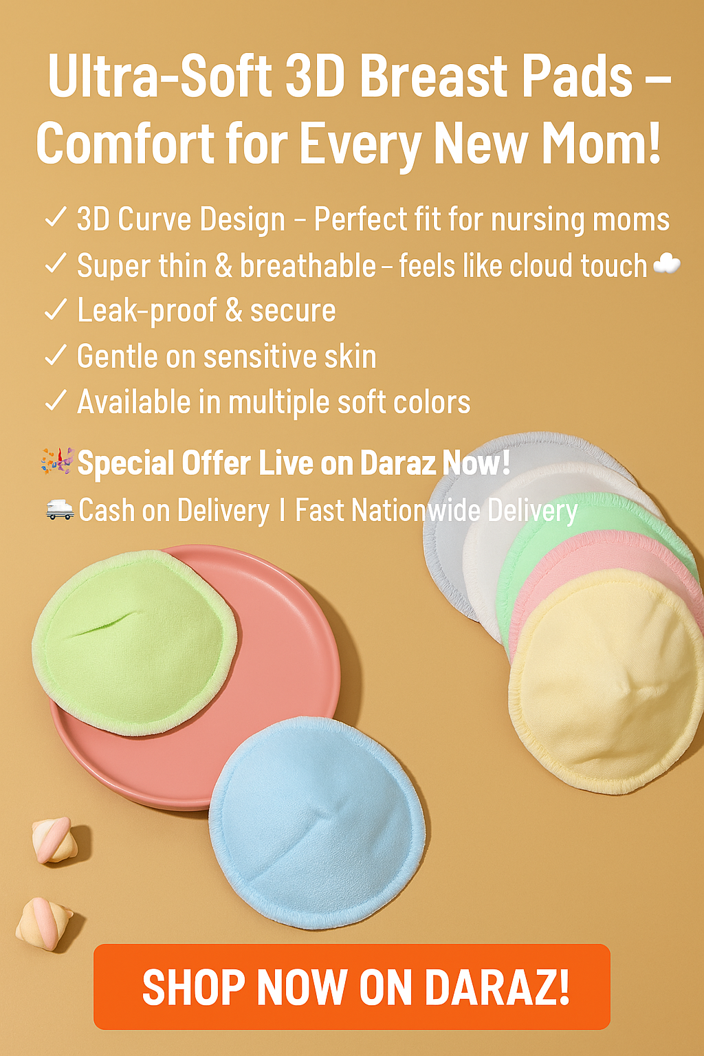 Picture of Three-layer waterproof ultra-fine bamboo fiber breast pad 2pcs
