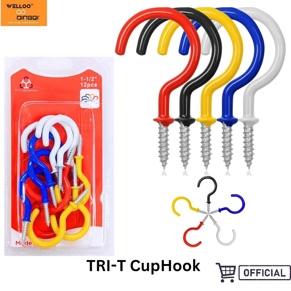 Picture of Tri-T 1-1/2 Inch Cup Hook For MultiPurpose Usage With MultiColour CupHook