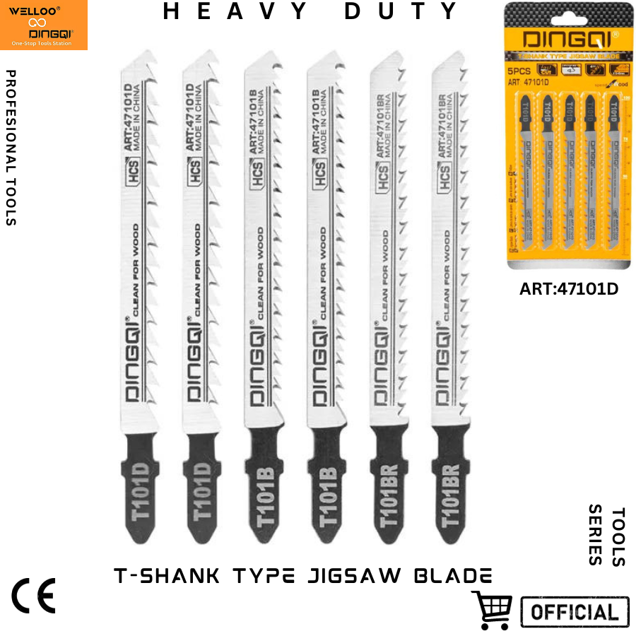 Picture of DINGQI 5pcs Set Jig Saw Blade Curve Cutting Wood Bi-metal HCS Saw Blade Carbide Wood Cutting Blade 100mm