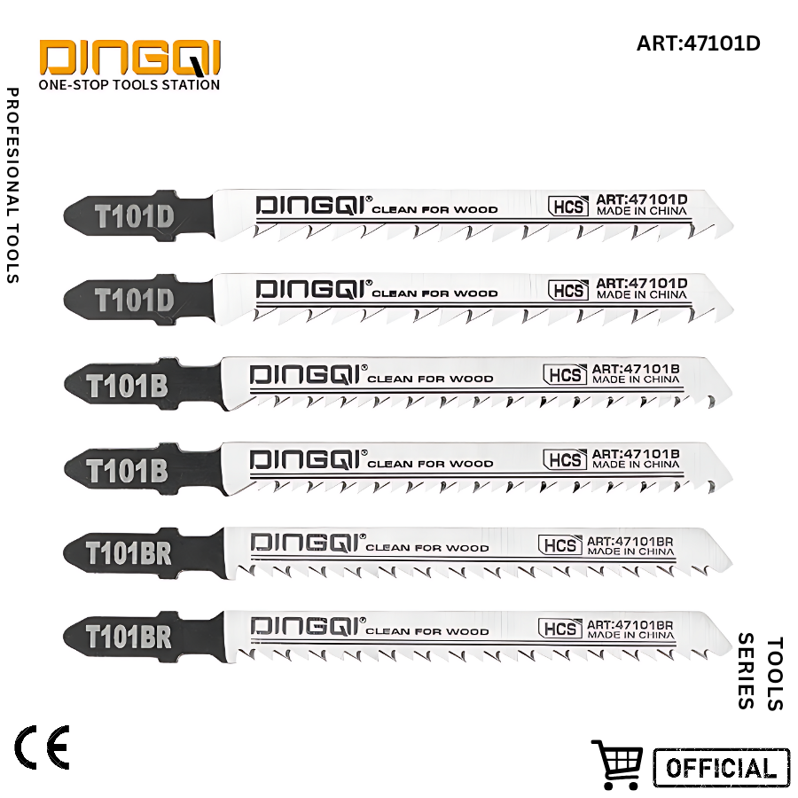 Picture of DINGQI 5pcs Set Jig Saw Blade Curve Cutting Wood Bi-metal HCS Saw Blade Carbide Wood Cutting Blade 100mm