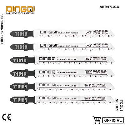 Picture of DINGQI 5pcs Set Jig Saw Blade Curve Cutting Wood Bi-metal HCS Saw Blade Carbide Wood Cutting Blade 100mm