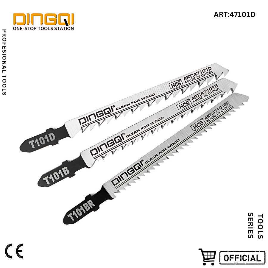 Picture of DINGQI 5pcs Set Jig Saw Blade Curve Cutting Wood Bi-metal HCS Saw Blade Carbide Wood Cutting Blade 100mm