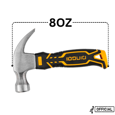 Picture of Mini Claw Hammer DingQi 45 steel 8OZ 250g with TPR PVC Handle Small Stubby Hammer for Multipurpose usage