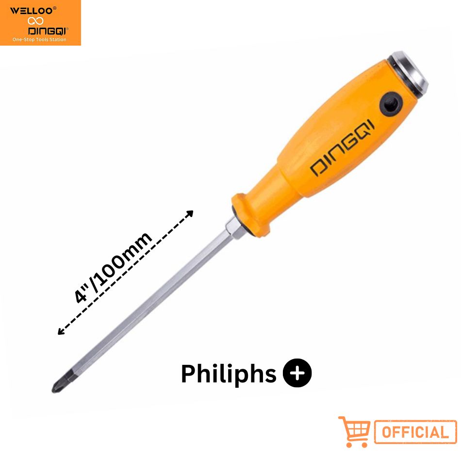 Picture of DingQi Hammer 4"inch Soft Handle Mini Crv Screwdriver Insulated Magnetic Screwdriver