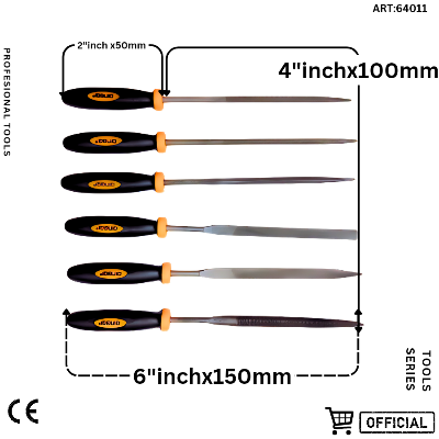 Picture of DINGQI Wholesale 6pcs Metal Flat Files Multipurpose Rasp Needle Files Set Tools