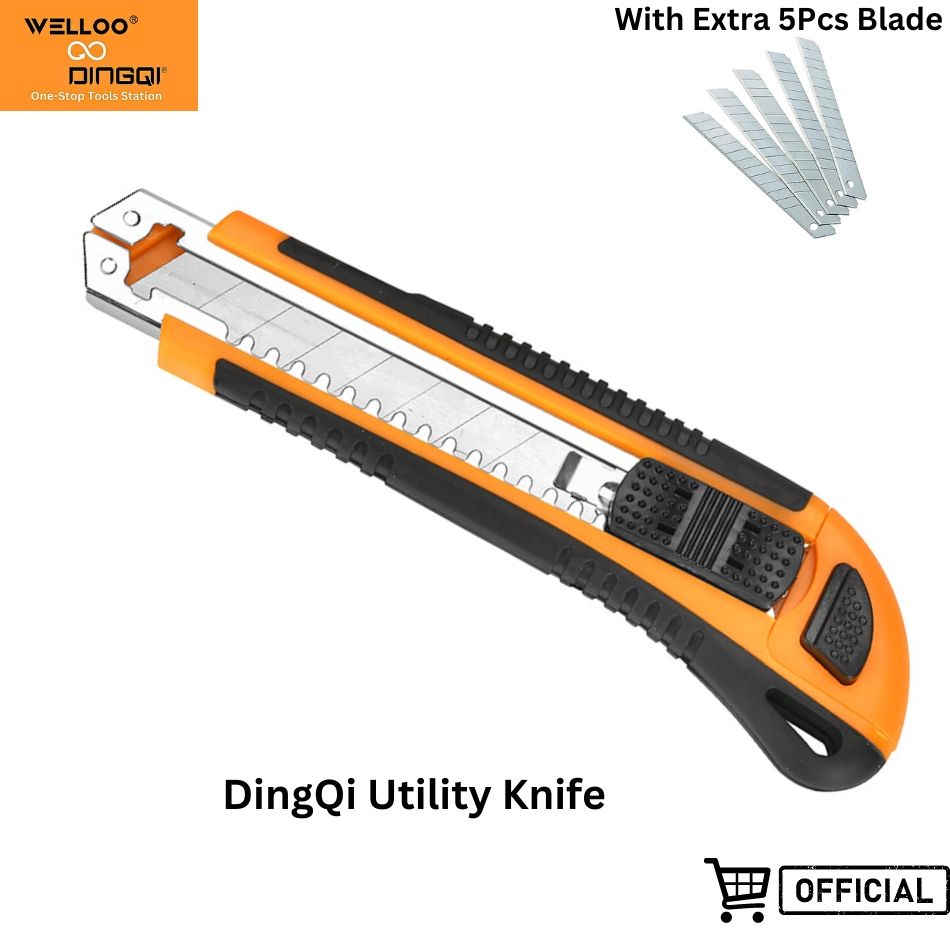 Picture of DingQi Hight Quality Multipurpose Usage Utility NT Cutter  With Extra 5pcs Blade