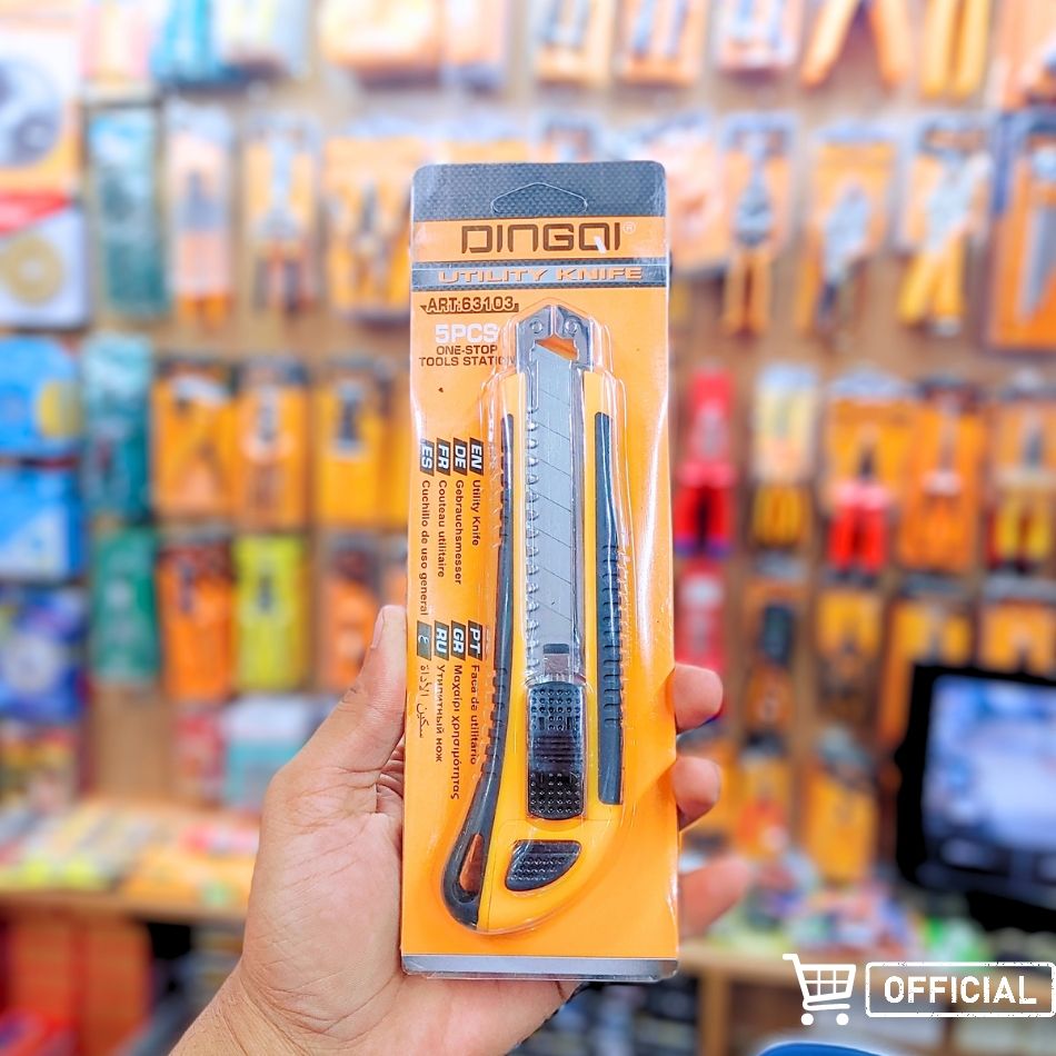 Picture of DingQi Hight Quality Multipurpose Usage Utility NT Cutter  With Extra 5pcs Blade