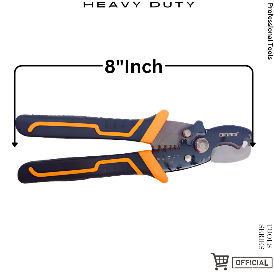 Picture of DINGQI 8Inch Cable Stripping Shear With Professional Wire Stripper For Multi-purpose Usage