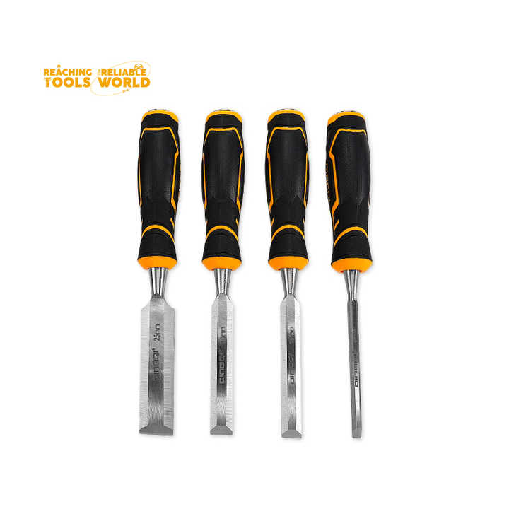 Picture of DINGQI 6 /14 /16 /25mm Woodworking Carpenter Firmer Chisel 4 Piece Wood Carving Chisel Set