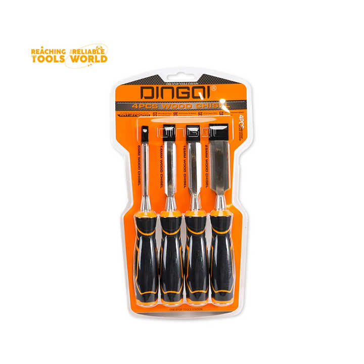 Picture of DINGQI 6 /14 /16 /25mm Woodworking Carpenter Firmer Chisel 4 Piece Wood Carving Chisel Set