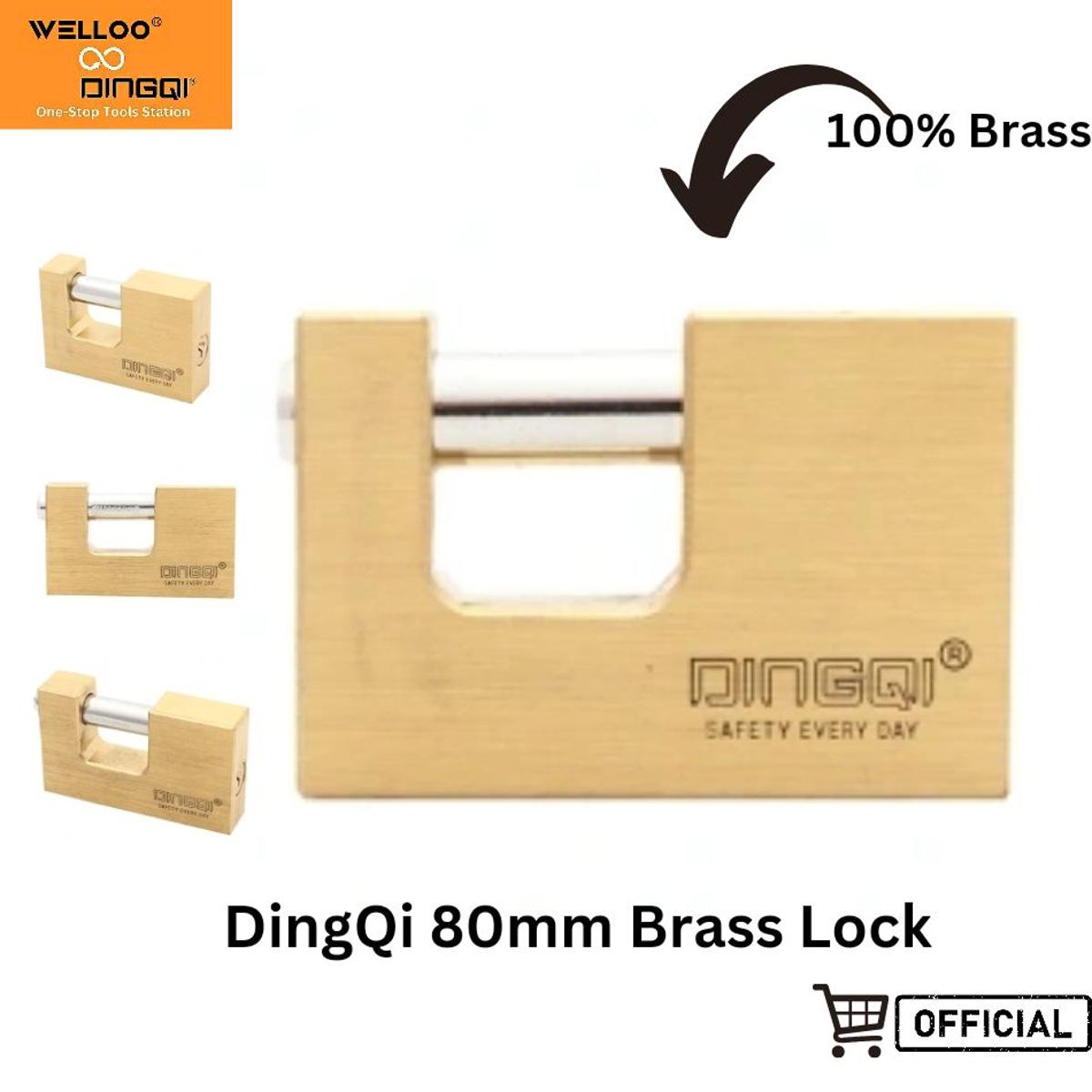 Picture of DingQi 80mm Multipurpose Usage Brass Padlock Copper Lock