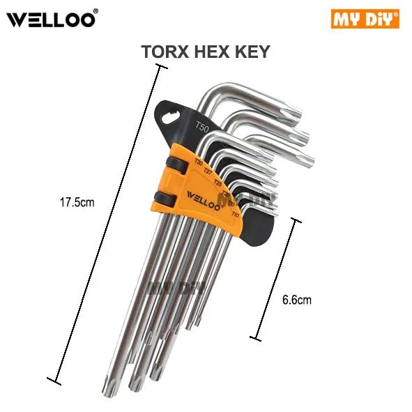 Picture of Welloo 9Pcs Torx Hex Key Set-M/MultiPurpose Usage Allen Key Set