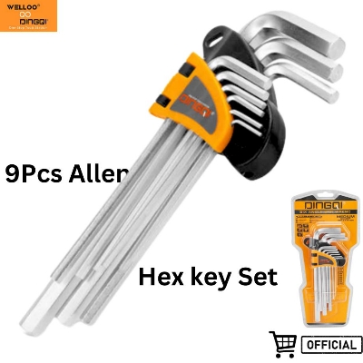Picture of DingQi 9pcs Hex Allen Key Wrench,T Handle Hex Wrench Tool,Flag Handle Allen Hex Wrench