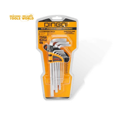 Picture of DingQi 9pcs Hex Allen Key Wrench,T Handle Hex Wrench Tool,Flag Handle Allen Hex Wrench