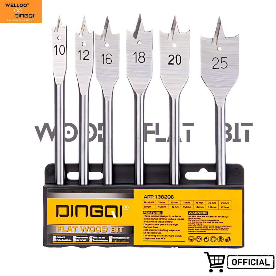 Picture of DINGQI straight shank woodworking good quality quick change wood flat spade drill bit for wood working