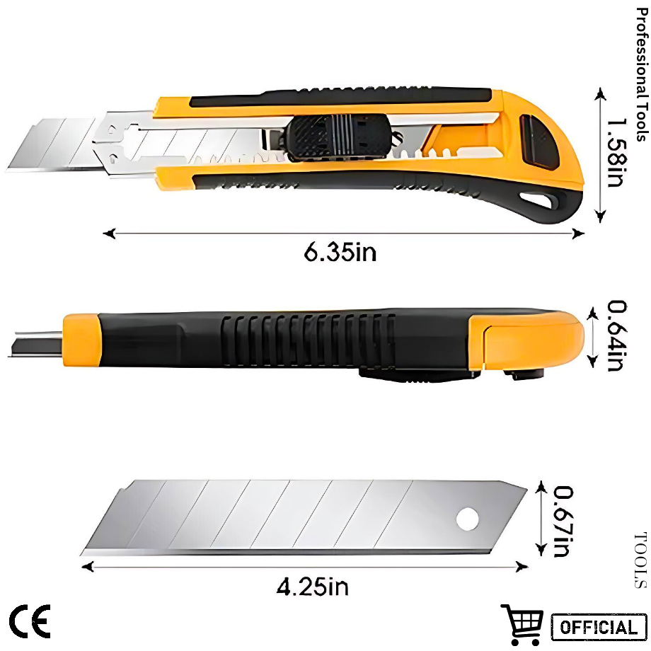 Picture of WELLOO 3pcs Utility Paper Cutter  With Extra 3Pcs NT Cutter  Blades