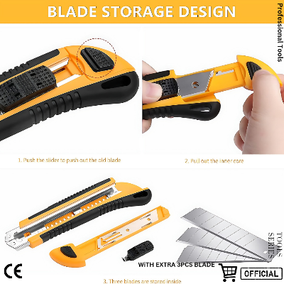 Picture of WELLOO 3pcs Utility Paper Cutter  With Extra 3Pcs NT Cutter  Blades
