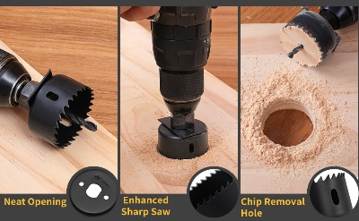 Picture of 16pcs Hole Saw Kit Drilling Tool Wood,Metal,Plastic Cutter Set