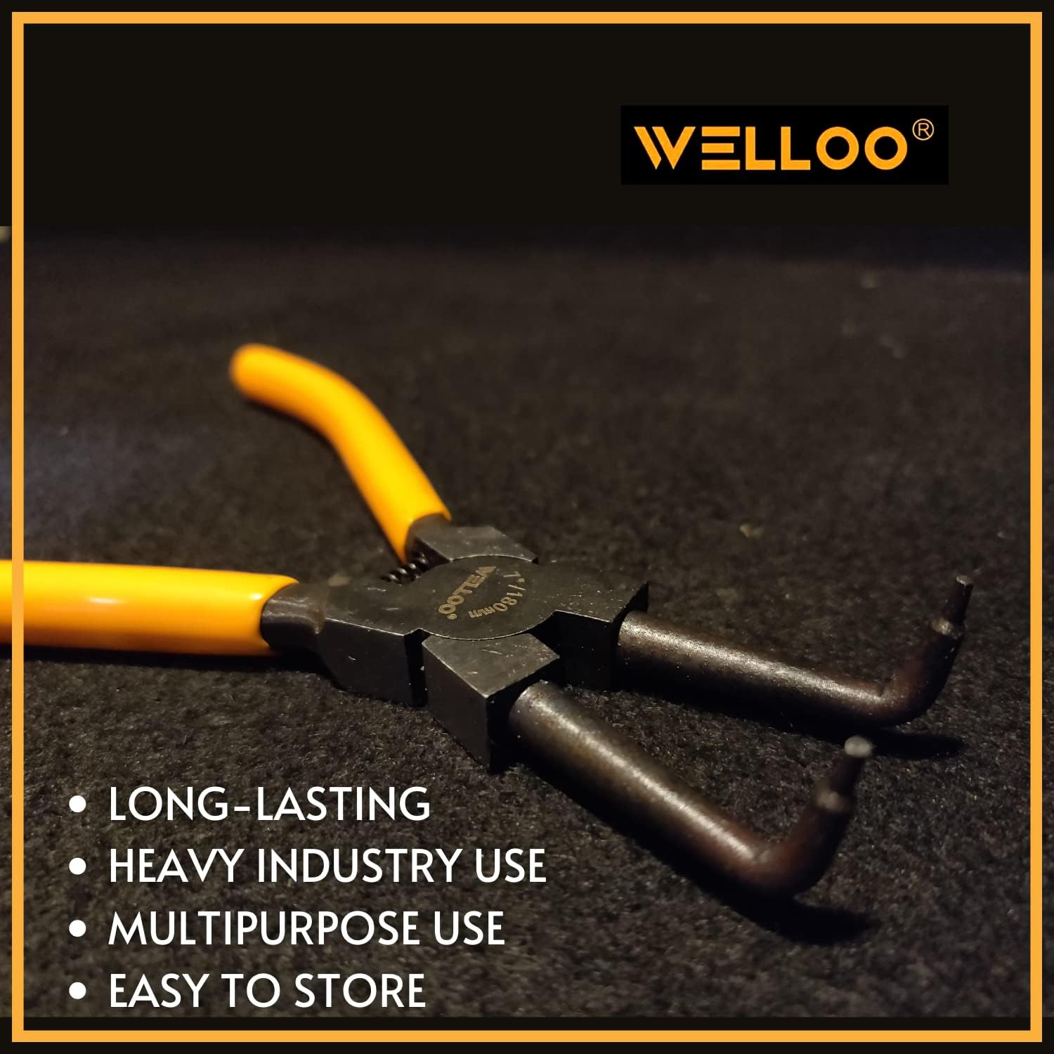 Picture of WELLOO Circlip Plier 7Inch (Bent Nose Out (external)For Multi-Purpose Usage