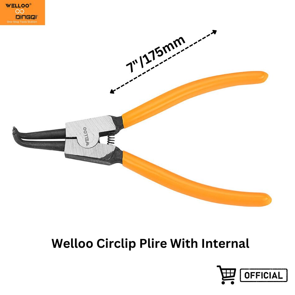 Picture of WELLOO Circlip Plier 7Inch (Bent Nose In (Internal)For Multi-Purpose Usage