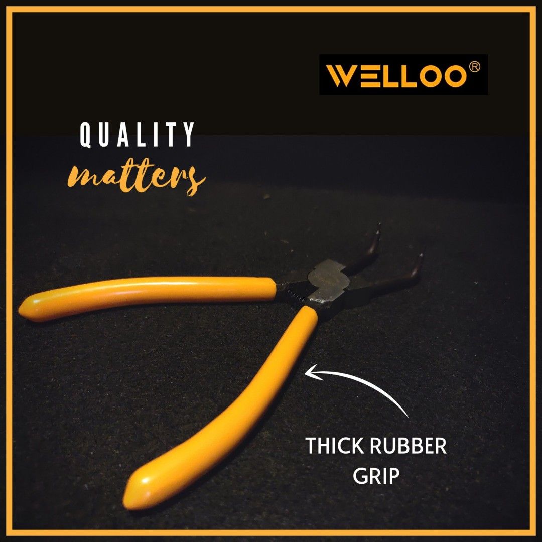 Picture of WELLOO Circlip Plier 7Inch (Bent Nose In (Internal)For Multi-Purpose Usage