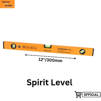 Picture of Premium Quality - WELLOO Aluminium Box Beam Spirit Level (40 cm) with Magnets (Yellow) For Multipurpose Usage - Couture - High-end