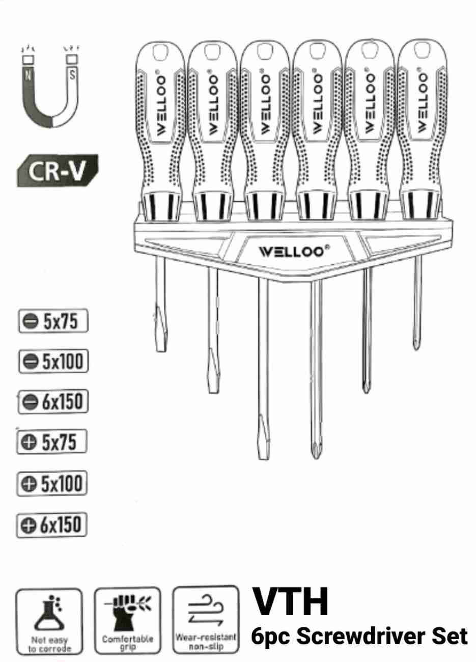 Picture of WELLOO 6Pcs Screwdriver Set for Multipurpose Usage