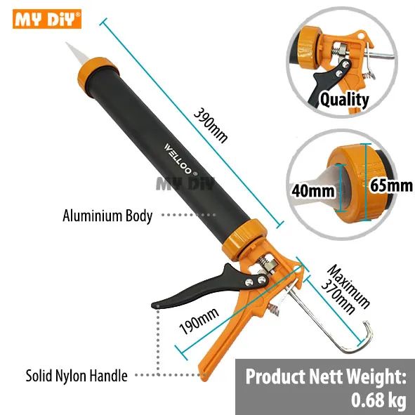 Picture of Nifty Niche - WELLOO Heavy Duty Aluminium Caulking Gun With Quality Nylon Handle - Tools, DIY & Outdoor - Modern and Trendy
