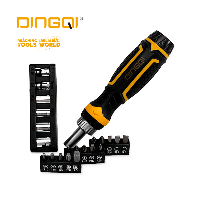 Picture of DingQi 22 Pcs Security Bit Set Driver Tool Ratchet Screwdriver Bits Set For Multipurpose Usage