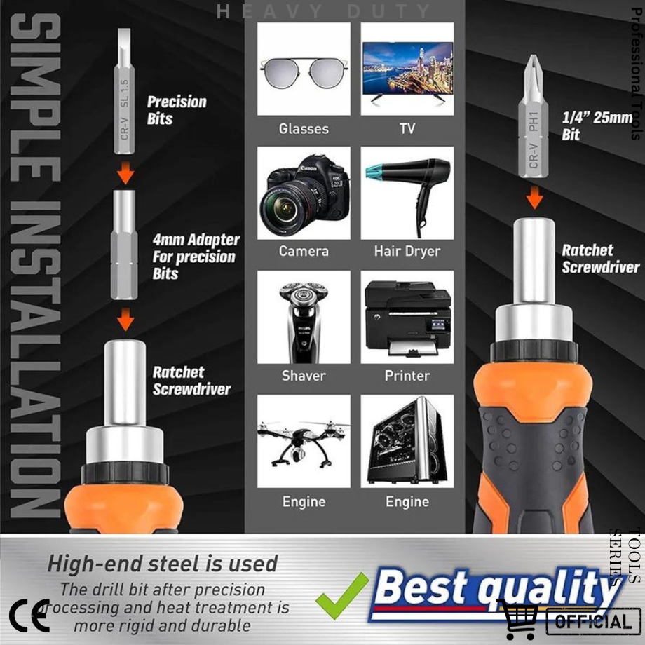 Picture of DingQi 22 Pcs Security Bit Set Driver Tool Ratchet Screwdriver Bits Set For Multipurpose Usage