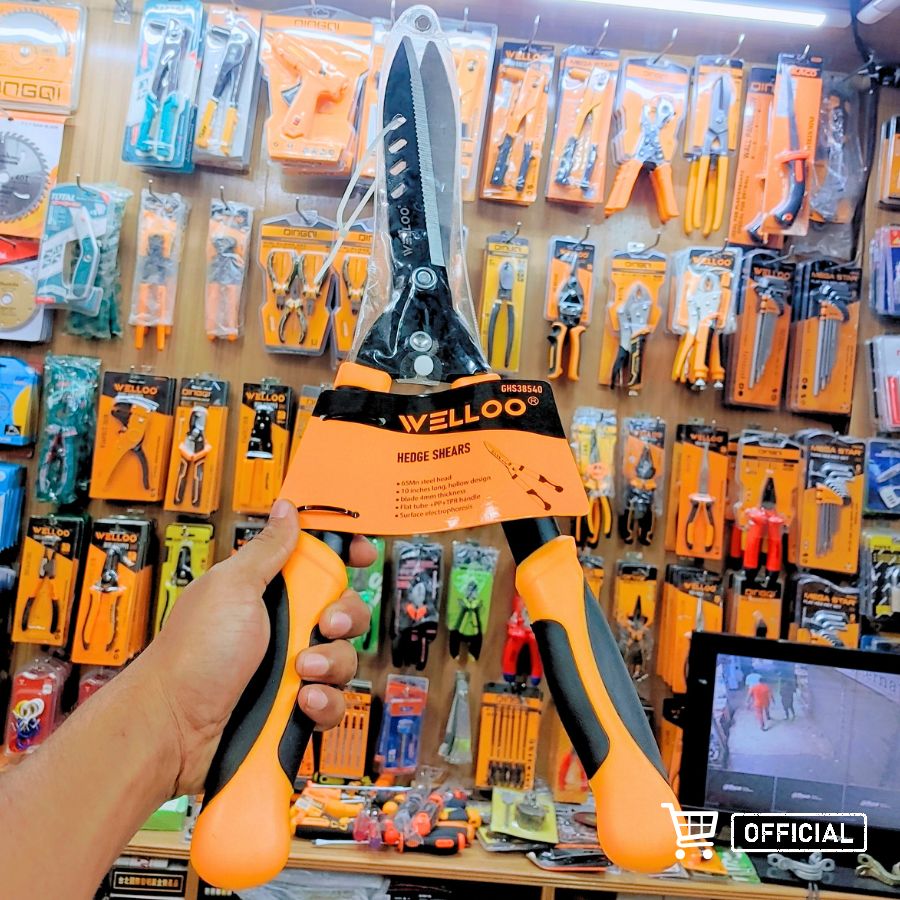 Picture of WELLOO Hedge Clippers 21", Hedge Shears for Trimming Borders, Boxwood and Bushes, Hedge Gardening Shears,Grass Cutter with Carbon Steel Sharp Blades & Ergonomic Comfortable Handle