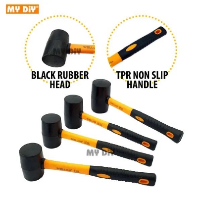 Picture of Welloo Heavy Duty Rubber Mallet Hammer Double Face Rubber Hammer with High Quality Tpr Mallet Handle Hammer Size 8Oz 12Oz 16Oz 24Oz/Double Face Rubber Hammer/Tiles Hammer