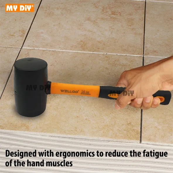 Picture of Welloo Heavy Duty Rubber Mallet Hammer Double Face Rubber Hammer with High Quality Tpr Mallet Handle Hammer Size 8Oz 12Oz 16Oz 24Oz/Double Face Rubber Hammer/Tiles Hammer