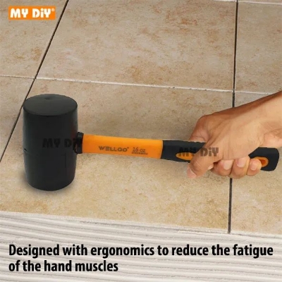 Picture of Welloo Heavy Duty Rubber Mallet Hammer Double Face Rubber Hammer with High Quality Tpr Mallet Handle Hammer Size 8Oz 12Oz 16Oz 24Oz/Double Face Rubber Hammer/Tiles Hammer