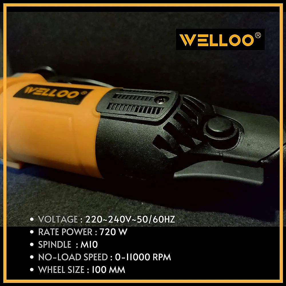 Picture of WELLOO Angle Grinder Machine Heavy Duty (industrial) (6 Months Warranty) (Angle Grinder 4'' 720 watt)