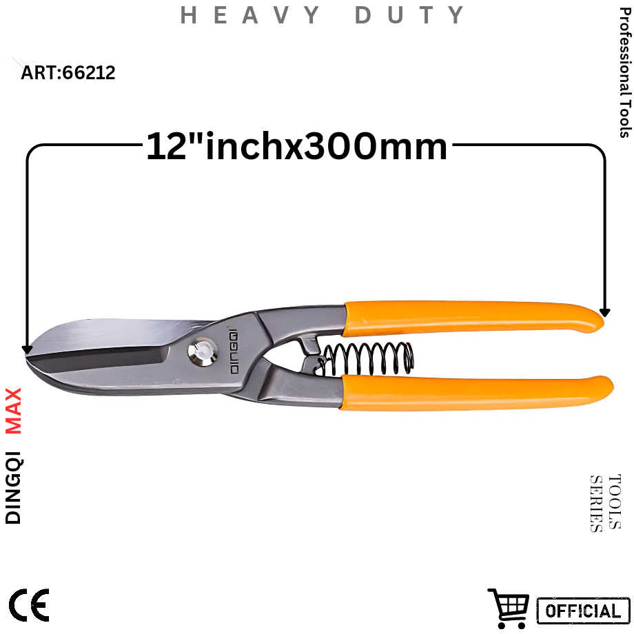 Picture of DingQi 12"inch Hand Tools Steel Cutting German Type Tin Snip Metal Cutter
