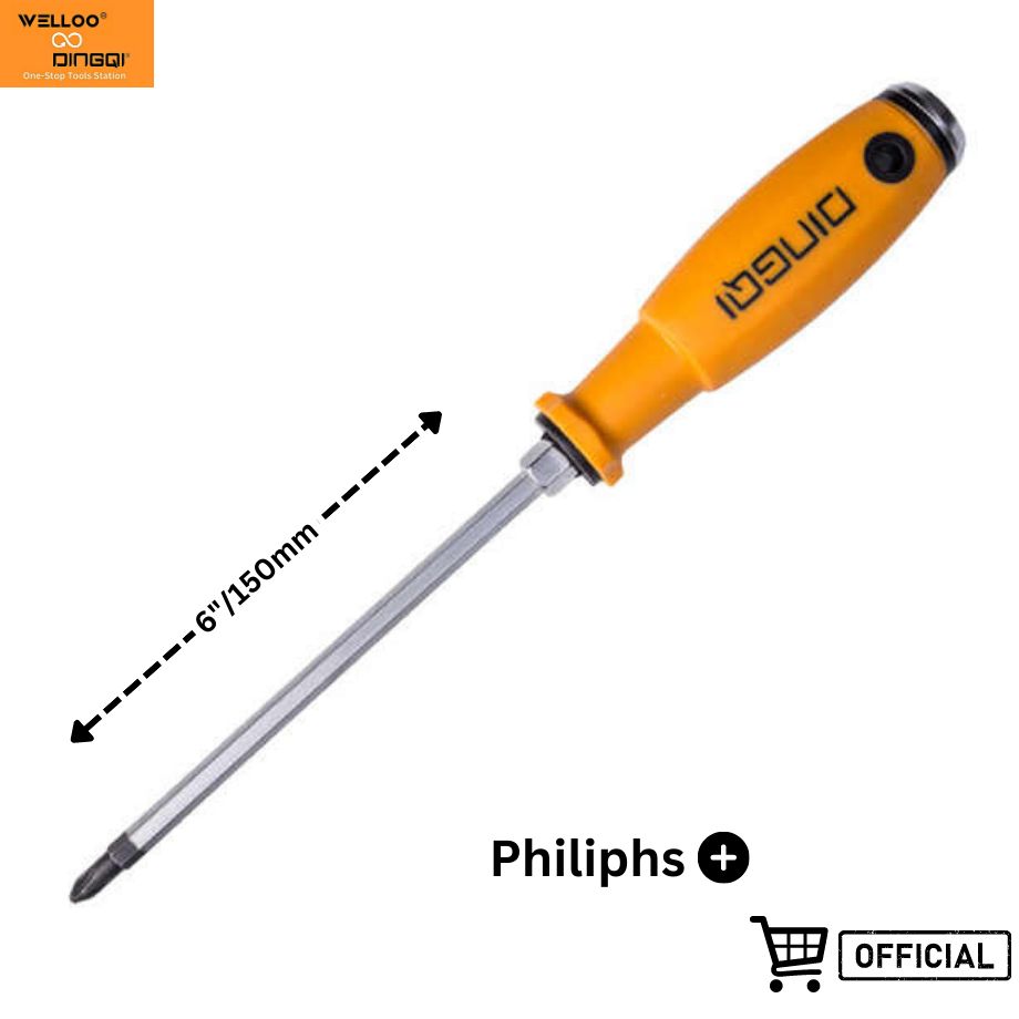 Picture of DingQi Soft Handle Mini Crv Screwdriver Insulated Magnetic Screwdriver 6Inch