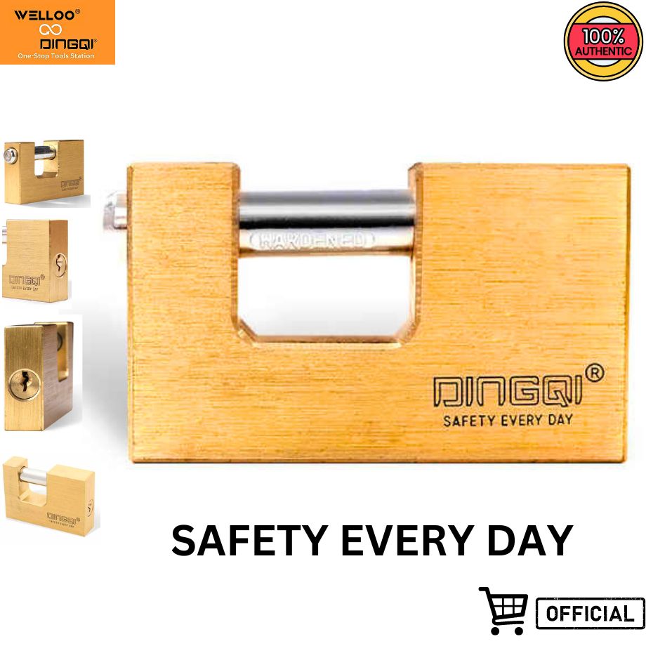 Picture of DingQi Top Security Rectangular Lock Three Side Dotted Computer Key Brass Padlock Copper Lock OEM Acceptable 70mm,or Custom