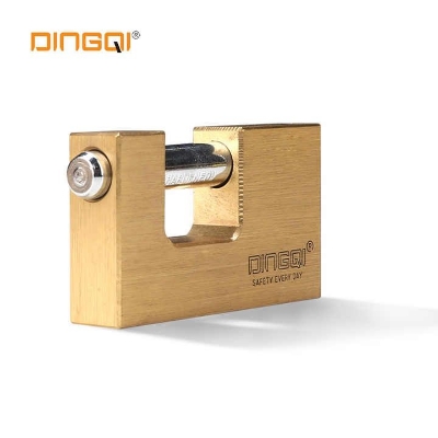 Picture of DingQi Top Security Rectangular Lock Three Side Dotted Computer Key Brass Padlock Copper Lock OEM Acceptable 70mm,or Custom